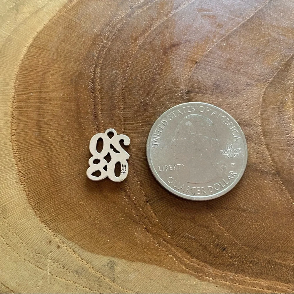 RETIRED James Avery 2008 stacked year charm, sterling silver ✨ - Picture 2 of 2